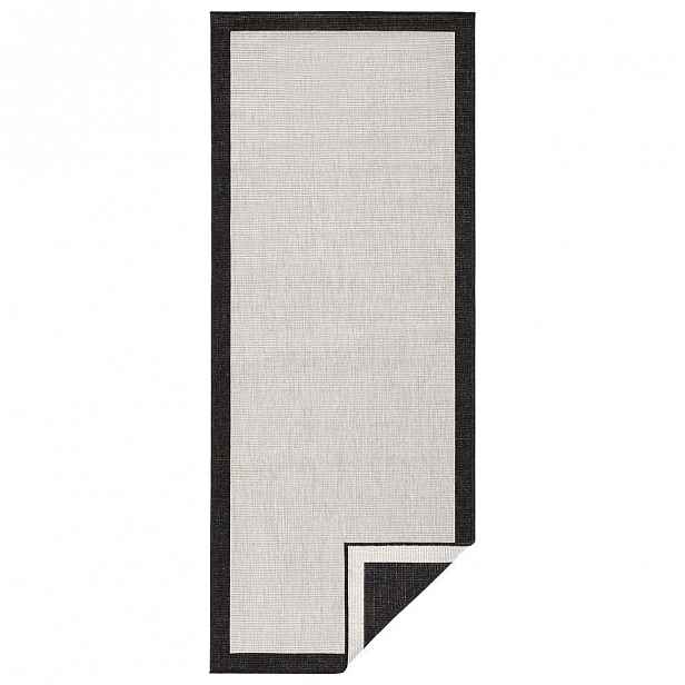 Černo-krémový venkovní koberec Bougari Panama, 80 x 350 cm