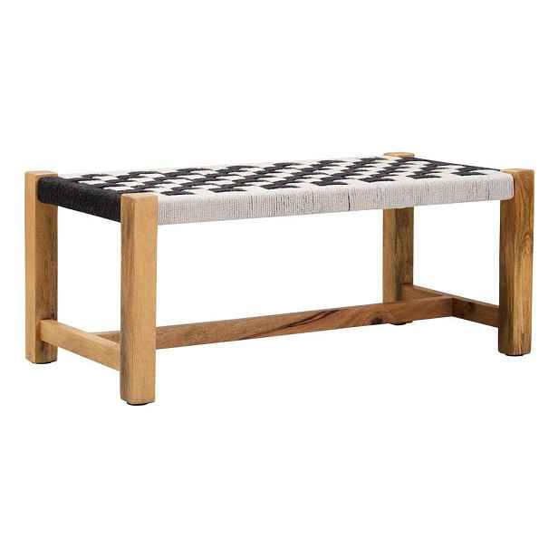 Černobílá dřevěná lavice Satna – Premier Housewares
