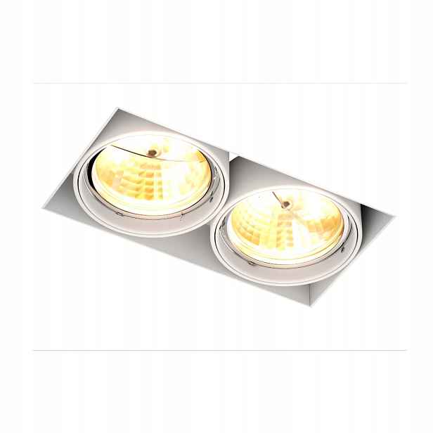 Lampa zapuštěné dvojité bílé obdélníkové svítidlo 2 body kulaté stropní svítidlo Zuma Line