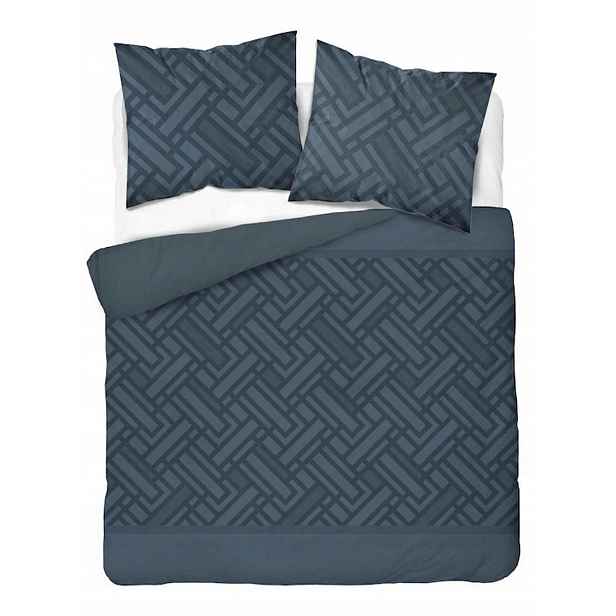 Povlečení 220x200, tmavě modré s geometrickým vzorem Home Satin