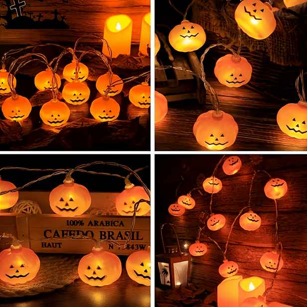 TEMU Halloweenské mini žárovky na baterie ve tvaru houby (baterie nejsou součástí balení)