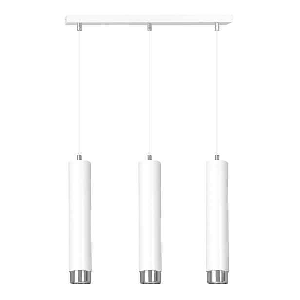Závěsná lampa Kibo 3 bílá s chromem, 3x GU10, ocel