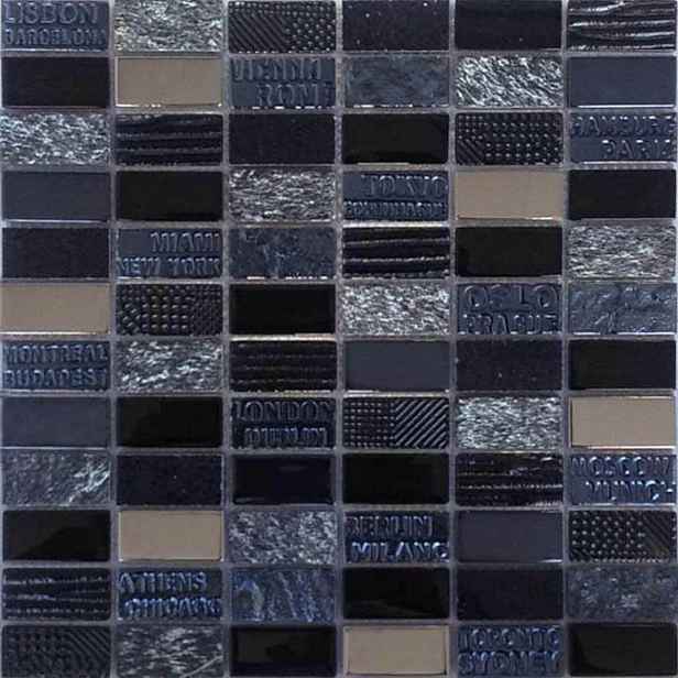Mozaika City negro 30x30 cm mat / lesk MOSCITYNE