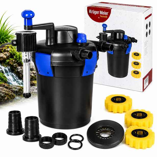 Filtr Do Jezírka 4000 L Uv Lampa 9W Tlakový Filtr Kaskáda Vodopád