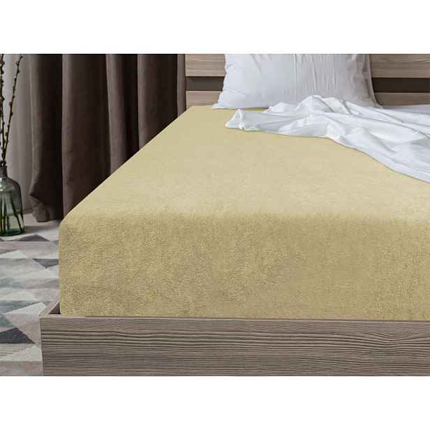 Froté prostěradlo POLY krémové 90 x 200 cm