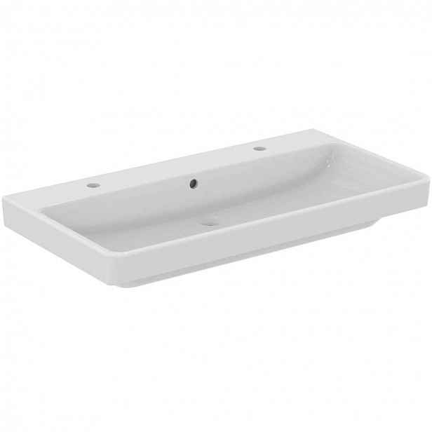Ideal Standard i.Life B - Dvojumyvadlo 102x54 cm, s přepadem, s 2 otvory pro baterii, bílá T683101