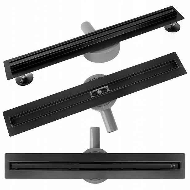 Lineární odtok Rea Neox Slim Pro černý L700