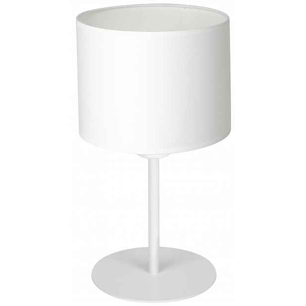 Stolní noční lampa Arden bílá, stínidlo, válec 1xE27 34 cm, stojící stůl