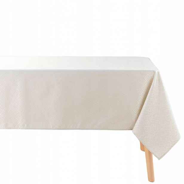 Béžový Stylový Ubrus Na Stůl S Kovovým Vzorem Azuline, Rozměr 140 X 250 CM