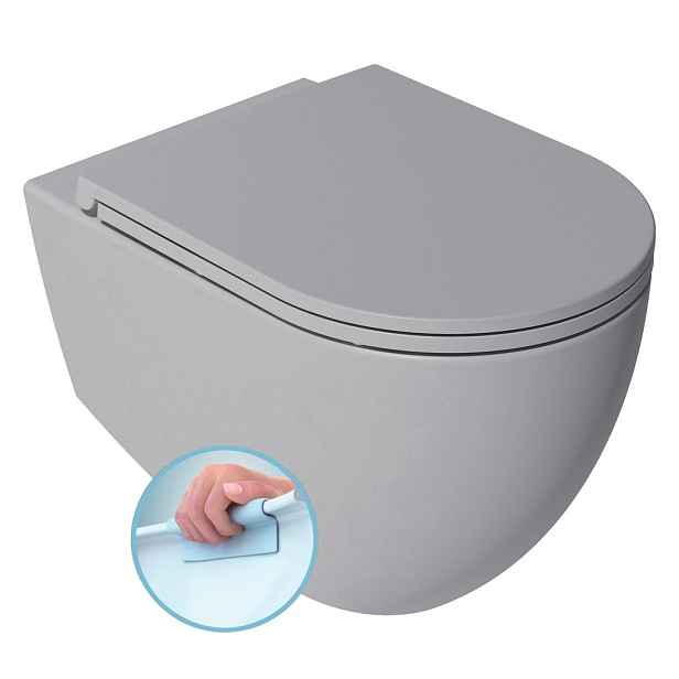 Isvea INFINITY závěsná WC mísa, Rimless, 36,5x53cm, stone grey