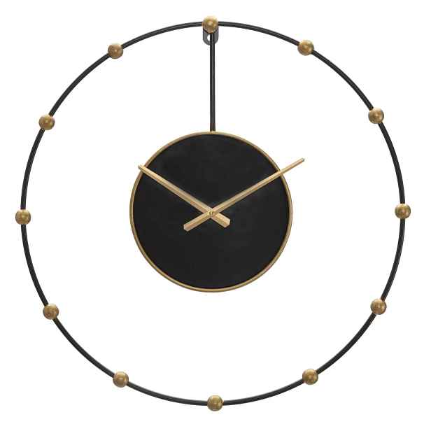 Mauro Ferretti Kovové nástěnné hodiny Pearl 61 cm černé/zlaté