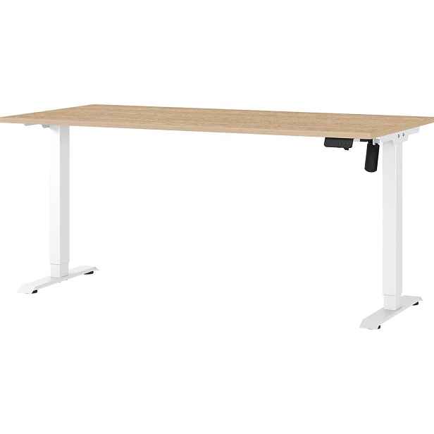 Polohovací pracovní stůl s elektricky nastavitelnou výškou s deskou v dubovém dekoru 80x160 cm Boras – Germania