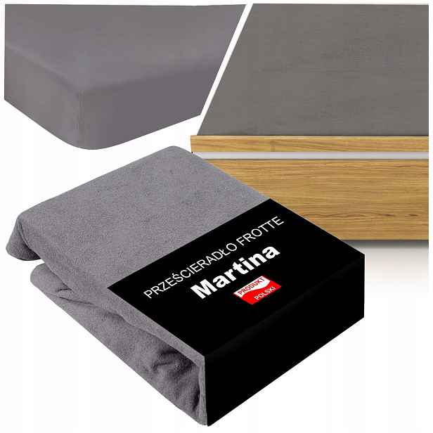 Prostěradlo s froté gumou 200x220 Vysoká Matrace strana 30 cm Tmavě Šedá