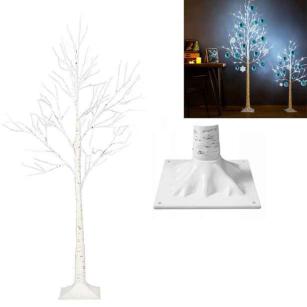 Led bříza 150 cm 72 Led barva studený vánoční stromek dekorace na Vánoce
