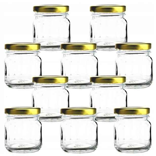 Malé skleničky 40 ml x 100 ks Zlatá Šroubovací Víčko. Koření, med, džem, Diy!