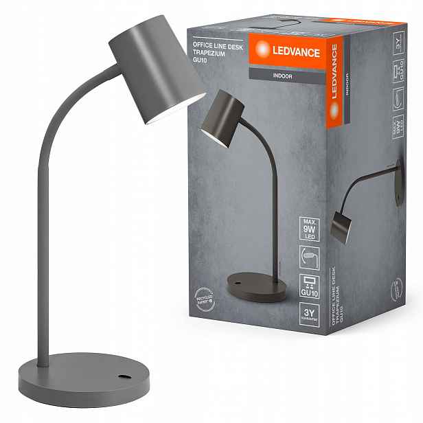 Stolní lampa Stojící stolní lampa GU10 Šedá Usb-c Office Line Ledvance