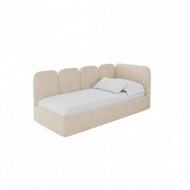 ALTDECOR JEDNOLŮŽKOVÁ POSTEL pro mládež s úložným prostorem, vlevo - VELY 80x200 béžová