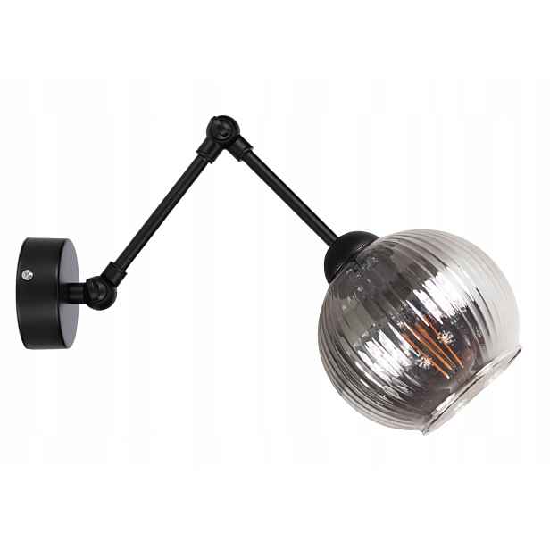 Nástěnná lampa černá Glass Ryflovaná do obývacího pokoje