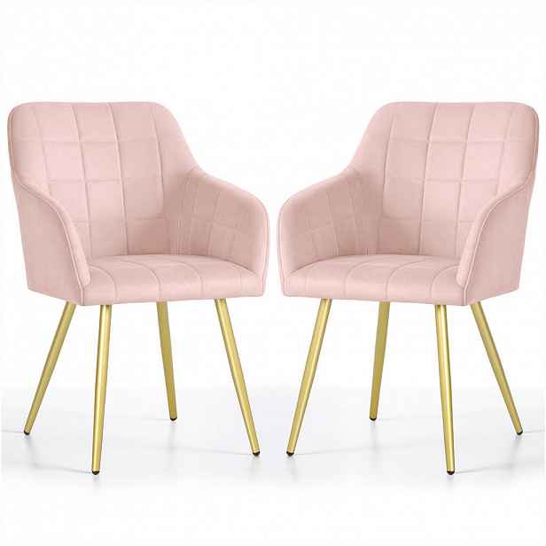 RAUMHIRSCH FURNITURE ČALOUNĚNÁ ŽIDLE, sada 2 ks, kovové nohy, růžová, zlatá 54/82/58