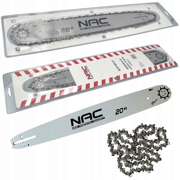 Set Nac Vodítko 20" Řetěz 76 Článků 0.325x1,5 Pro Motorovou Pilu