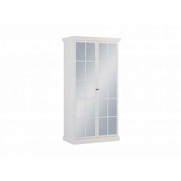 Zrcadlová šatní skříň 103 cm LUCARA - bílá