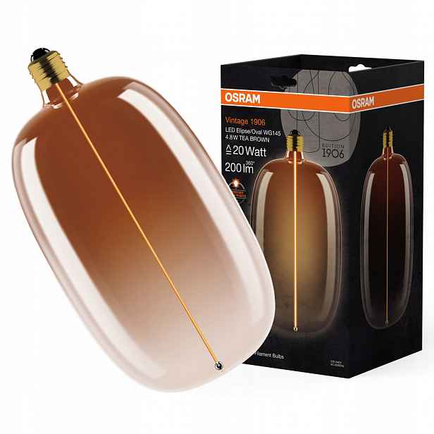Dekorativní Led žárovka E27 4.8W Jantarová Filament Stmívatelná Vintage
