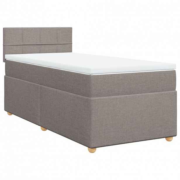 vidaXL Box spring postel s matrací taupe 90x190 cm textil