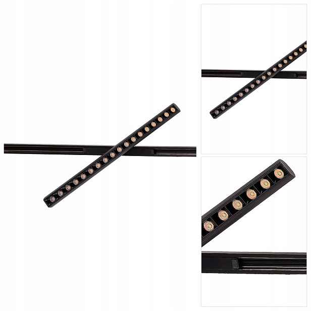 Černé kolejnicové osvětlení MICRO11 Fix – moderní bodové světlo MaxLight