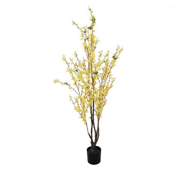 Dekorační keřík se žlutými květy zlatice Forsythia - 20*20*125 cm  Clayre & Eef