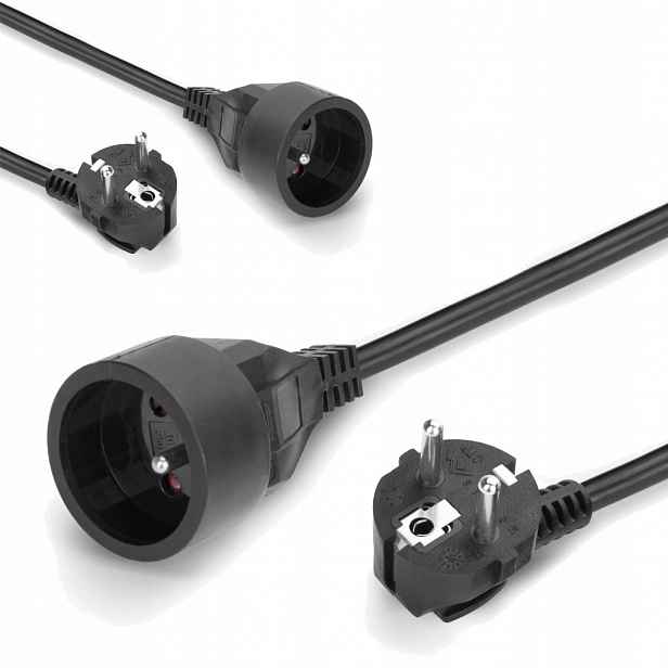 Prodlužovací Kabel Zástrčka-zahradní Zásuvka Stavební Šňůra 10 M Černá IP20
