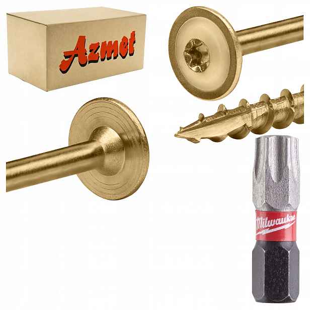 Tesařské vruty Torx 10x220 mm pro talířové dřevo 50 ks bit TX40 25 mm