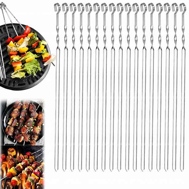 18X Grilovací Jehly Na Špízy 2 MM 18 Ks 60 cm