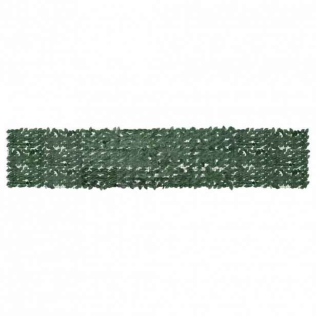 vidaXL Balkónová zástěna s tmavě zelenými listy 400 x 75 cm