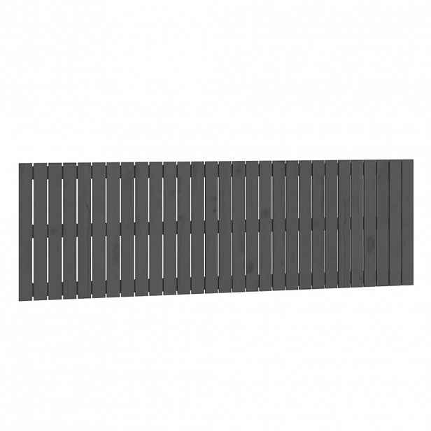 vidaXL Nástěnné čelo postele šedé 185 x 3 x 60 cm masivní borové dřevo