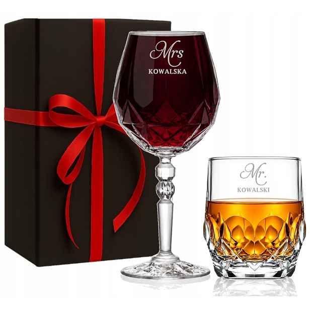 Sada křišťálová sklenička sklenice whisky gravírování Dárek Páry Výročí