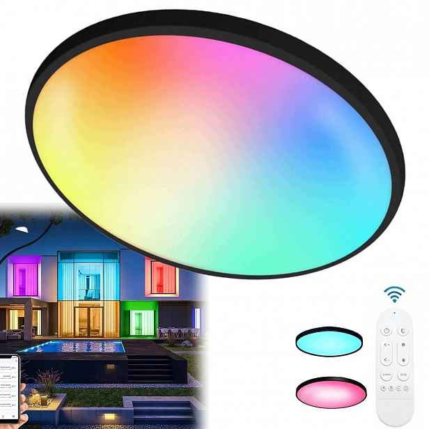 Lampa Stropní Svítidlo Led Rgb Bílá Cct 2700K-6500K Wifi Tuya Dálkový Ovladač Rf Aplikace