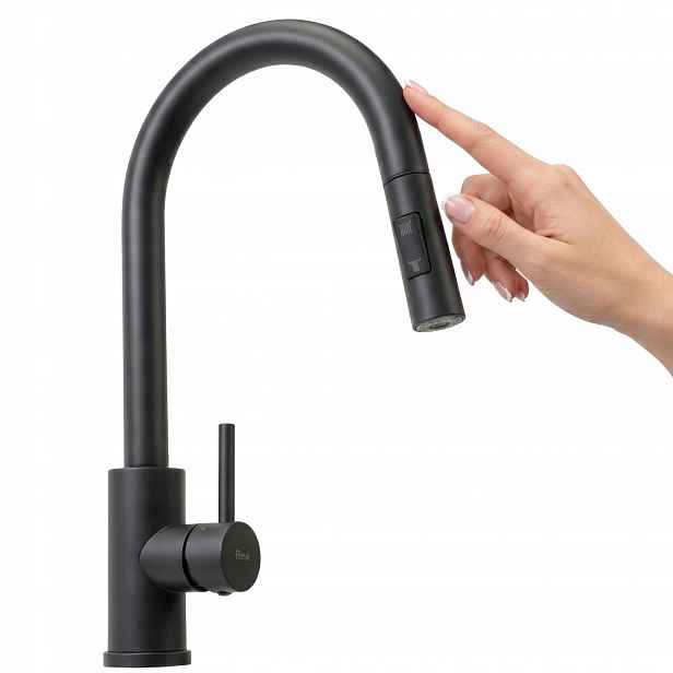 Dotyková Kuchyňská Baterie Černá Rea Fresh Touch Stojící Vytahovací Sprcha