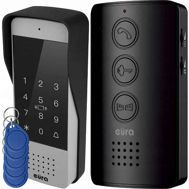 Handsfree Interkom Eura ADP-34A3 Černý S Čtečkou Klíčů