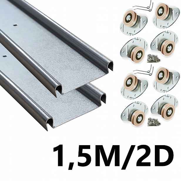 Rada Posuvný systém skříň 1,5M/2 Dveře Stříbro