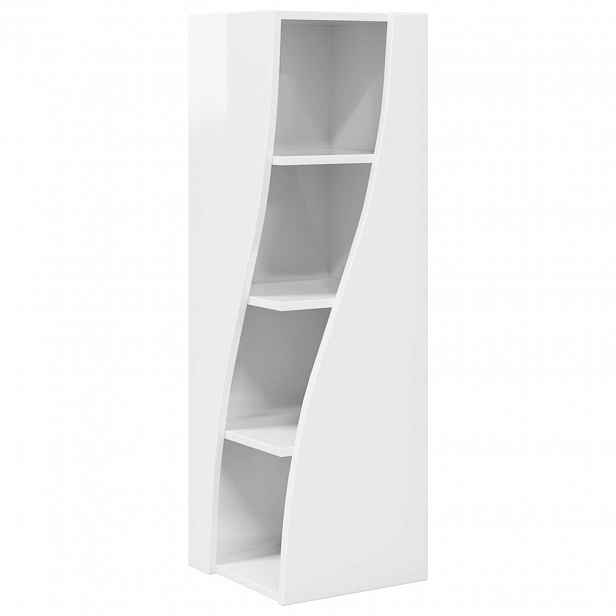 vidaXL Rohová skříňka 32x32x102cm Kompozitní dřevo Vysoce lesklá bílá