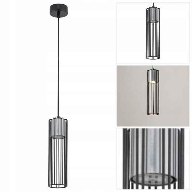 Závěsná lampa Fobia černá s vyřezávanou formou v předsíni Sigma Lighting