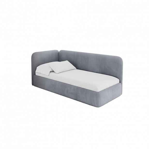 ALTDECOR JEDNOLŮŽKOVÁ POSTEL pro mládež s úložným prostorem, vpravo - ELSY 80x200 šedá
