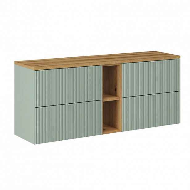 Petits-meubles SKŘÍŇKA POD UMYVADLO 140.4cm Jade Zelená a dřevo