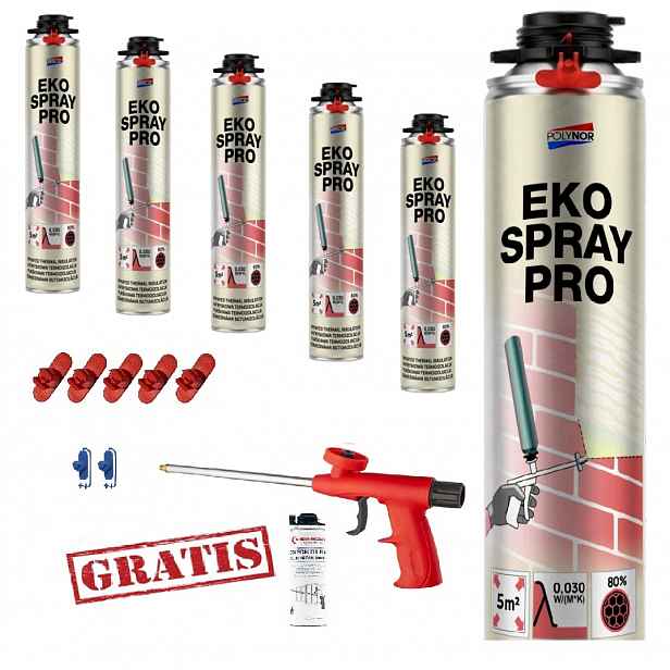 Pur Sprchová Pěna Polynor Eko Pro 850gr Termoizolace Zateplení garáže