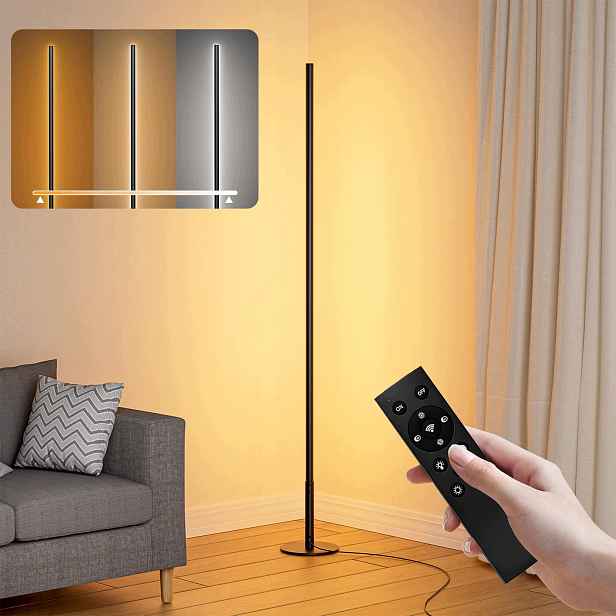 Stojací Led Podlahová Lampa Černá 147 CM 3000K 1100LM