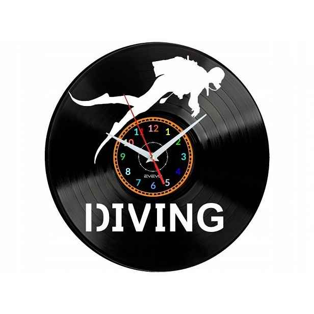 Diving Dárek Originální dekorace do domu Hodiny z vinylové desky