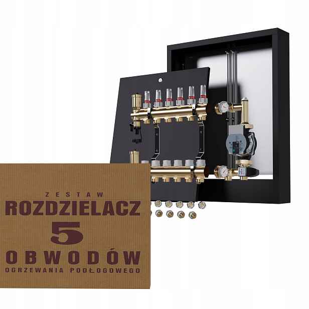 Rozdělovač pro podlahu 5 okruhů s čerpací skupinou Wilo nástěnný Pex