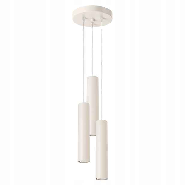 Sollux Závěsná lampa trojitá béžová kulatá 20 cm 3 tuby nad ostrovní stůl