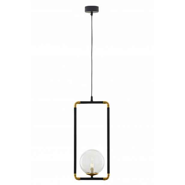 Závěsná lampa Zafra Černá Jantarové skleněné stínítko 1xG9 16 cm Stropní