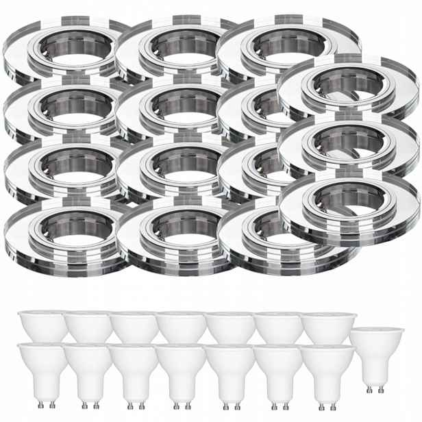 15x Skleněné Stropní Svítidlo Zapuštěné Do Stropu Křišťál 7W Led Žárovky